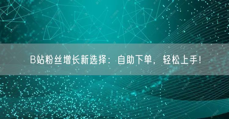 B站粉丝增长新选择：自助下单，轻松上手！
