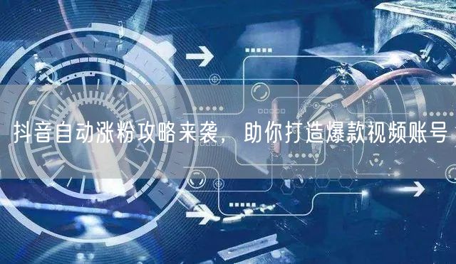 抖音自动涨粉攻略来袭，助你打造爆款视频账号