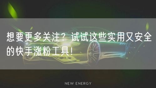 想要更多关注？试试这些实用又安全的快手涨粉工具！
