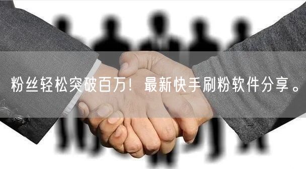 粉丝轻松突破百万！最新快手刷粉软件分享。