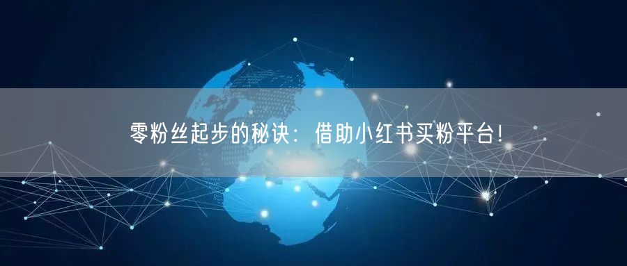 零粉丝起步的秘诀：借助小红书买粉平台！